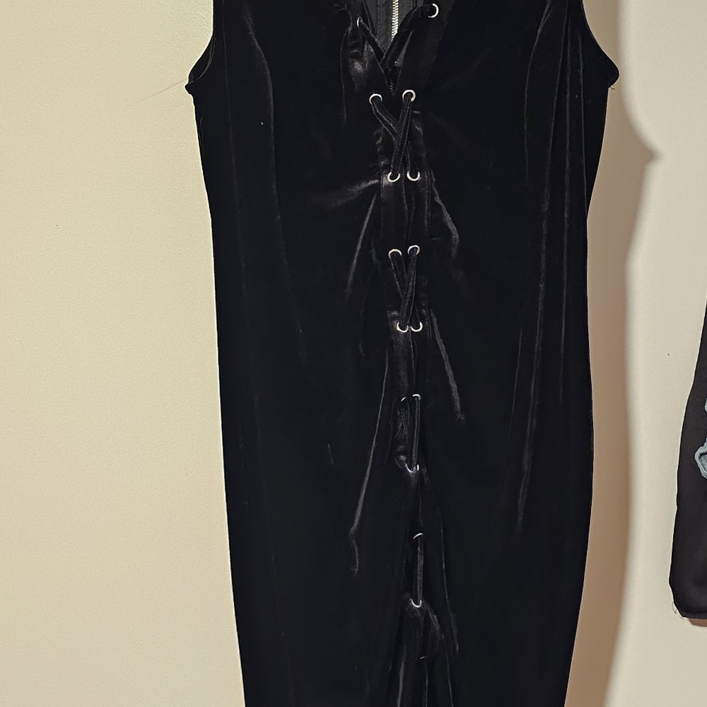 Shinestar Velvet Black Bodycon Dress Size Medium